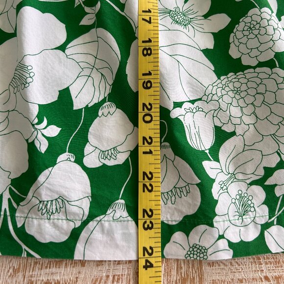 J. Crew Smocked One-Shoulder Top/Blouse/Shirt Kelly Green & White Floral Small - Picture 7 of 11